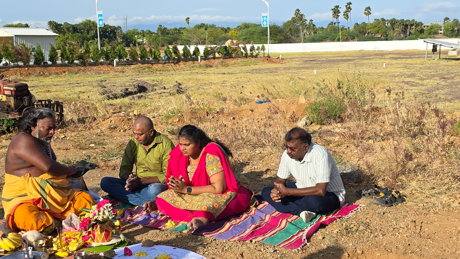 Site ceremony at the Tirunelveli villa project